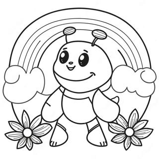 Bumblebee With A Rainbow Coloring Page 14442-3154