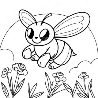 Bumblebee With A Rainbow Coloring Page 14442-3156