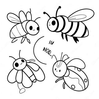 Bumblebee And Ladybug Friendship Coloring Page 14443-3157