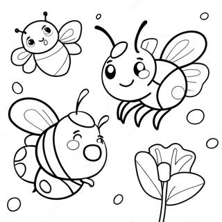 Bumblebee And Ladybug Friendship Coloring Page 14443-3158