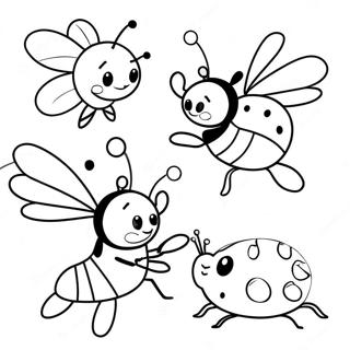 Bumblebee And Ladybug Friendship Coloring Page 14443-3159