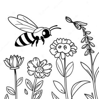 Bumblebee In A Garden Coloring Page 14444-3161