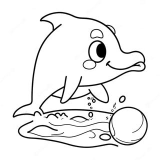 Cartoon Dolphin With A Beach Ball Coloring Page 14531-3180