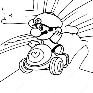 Mario Kart Rainbow Road Coloring Page 14619-3187