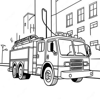 Fire Truck Racing Down The Street Coloring Page 14988-3266