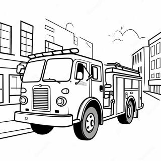 Fire Truck Racing Down The Street Coloring Page 14988-3267