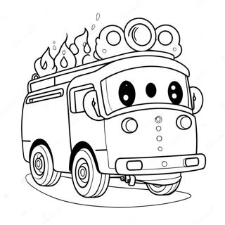 Cute Fire Truck With A Dalmatian Coloring Page 14989-3269