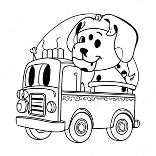 Cute Fire Truck With A Dalmatian Coloring Page 14989-3270