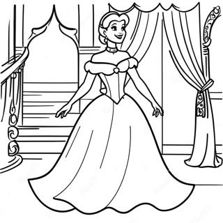 Elegant Cinderella Coloring Page 1545-2541