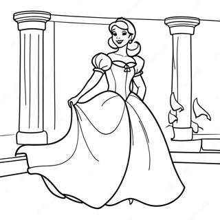 Elegant Cinderella Coloring Page 1545-2542