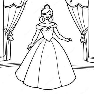 Elegant Cinderella Coloring Page 1545-2544