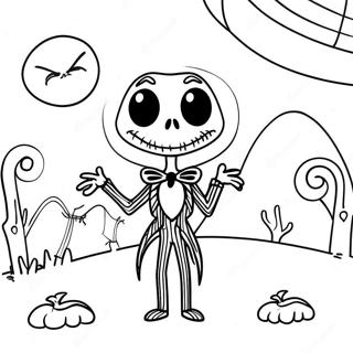 Jack Skellington In Spooky Moonlight Coloring Page 15525-3388