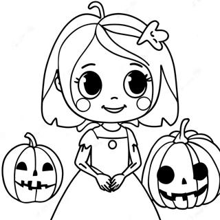 Sally With Pumpkin King Coloring Page 15526-3389