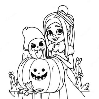 Sally With Pumpkin King Coloring Page 15526-3390