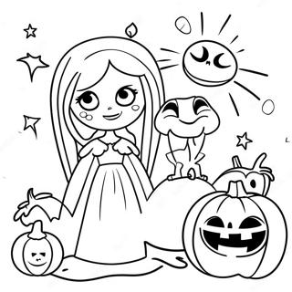 Sally With Pumpkin King Coloring Page 15526 3392