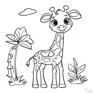 Cute Baby Giraffe Coloring Page 15619-3407