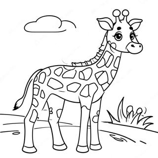 Cute Baby Giraffe Coloring Page 15619-3408