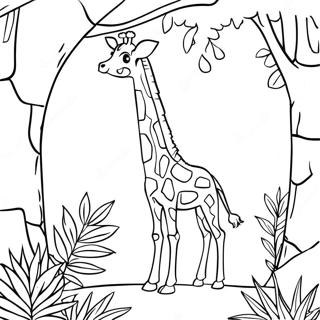 Tall Giraffe Reaching For Leaves Coloring Page 15620-3410