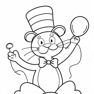 Cat In The Hat With Colorful Balloons Coloring Page 15710-3432