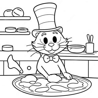 Cat In The Hat Baking Cookies Coloring Page 15713-3444