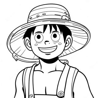 Luffy With Straw Hat Coloring Page 15799-3448