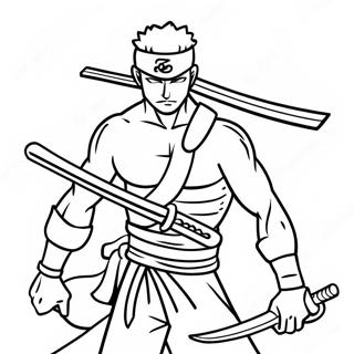 Zoro With Swords Coloring Page 15800-3450