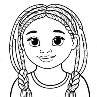 Cute Black Girl With Braids Coloring Page 15890-3466