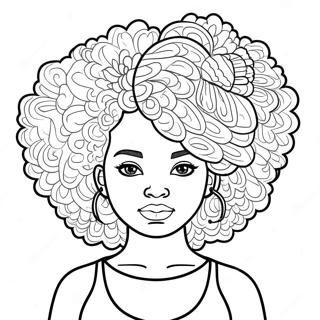 Black Girl With Afro Hairstyle Coloring Page 15891-3469