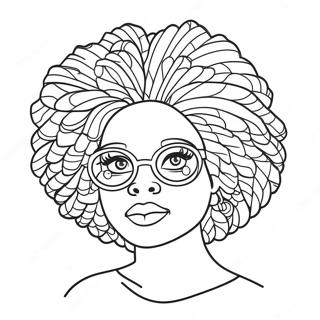 Black Girl With Afro Hairstyle Coloring Page 15891-3470