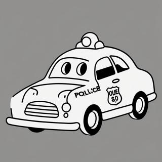 Cute Police Car Coloring Page 16083-3522