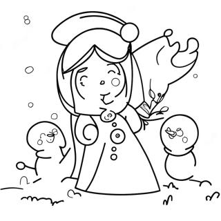 Anna With Snowman Coloring Page 1629-1781