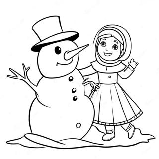 Anna With Snowman Coloring Page 1629-1782