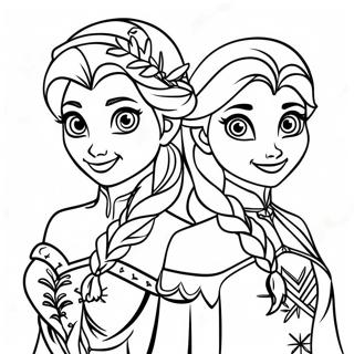 Frozen Sisters Coloring Page 1632 1803