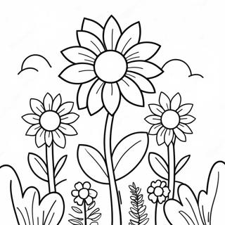 Colorful Flower Garden Coloring Page 16453-3585