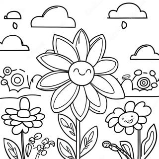 Colorful Flower Garden Coloring Page 16453-3586