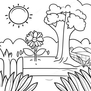 Sunny Day Garden Scene Coloring Page 16454-3590