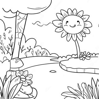 Sunny Day Garden Scene Coloring Page 16454-3591