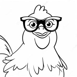 Funny Chicken With Sunglasses Coloring Page 16729-3651