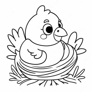 Chubby Chicken Sitting On A Nest Coloring Page 16730-3655