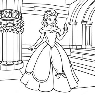 Charming Belle In The Castle Coloring Page 17442-3822