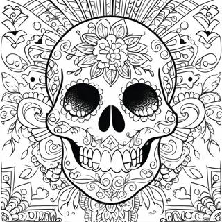 Intricate Sugar Skull With Patterns Coloring Page 17803-3885