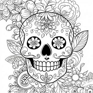 Intricate Sugar Skull With Patterns Coloring Page 17803-3886