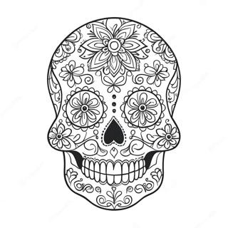 Intricate Sugar Skull With Patterns Coloring Page 17803-3887