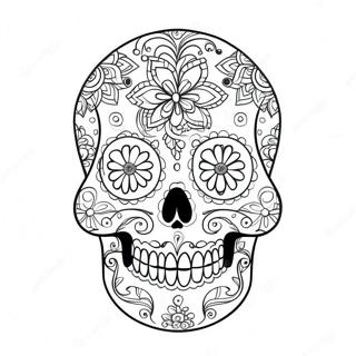 Intricate Sugar Skull With Patterns Coloring Page 17803-3888