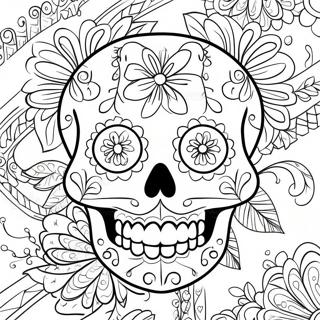 Cute Sugar Skull With Heart Eyes Coloring Page 17804-3889