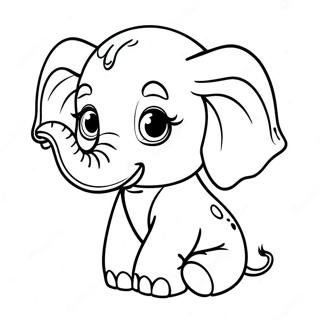 Cute Baby Elephant Coloring Page 18067-3942