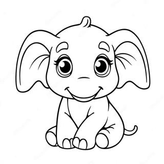 Cute Baby Elephant Coloring Page 18067-3943