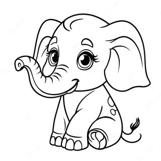 Cute Baby Elephant Coloring Page 18067-3944