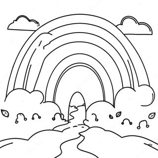 Vibrant Rainbow In A Fantasy World Coloring Page 1813-2016