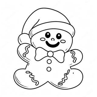 Gingerbread Man In A Santa Hat Coloring Page 18353 4012